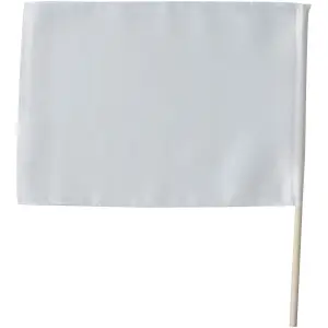 サテン中旗 ホワイト 旗:W50×H36ｃｍ 旗竿:57ｃｍ（φ12ｍｍ）